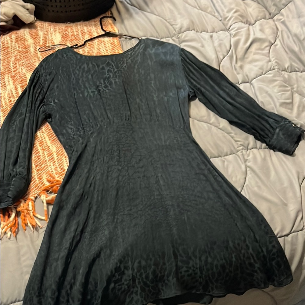 Zara Deep Teal Patterned Dress